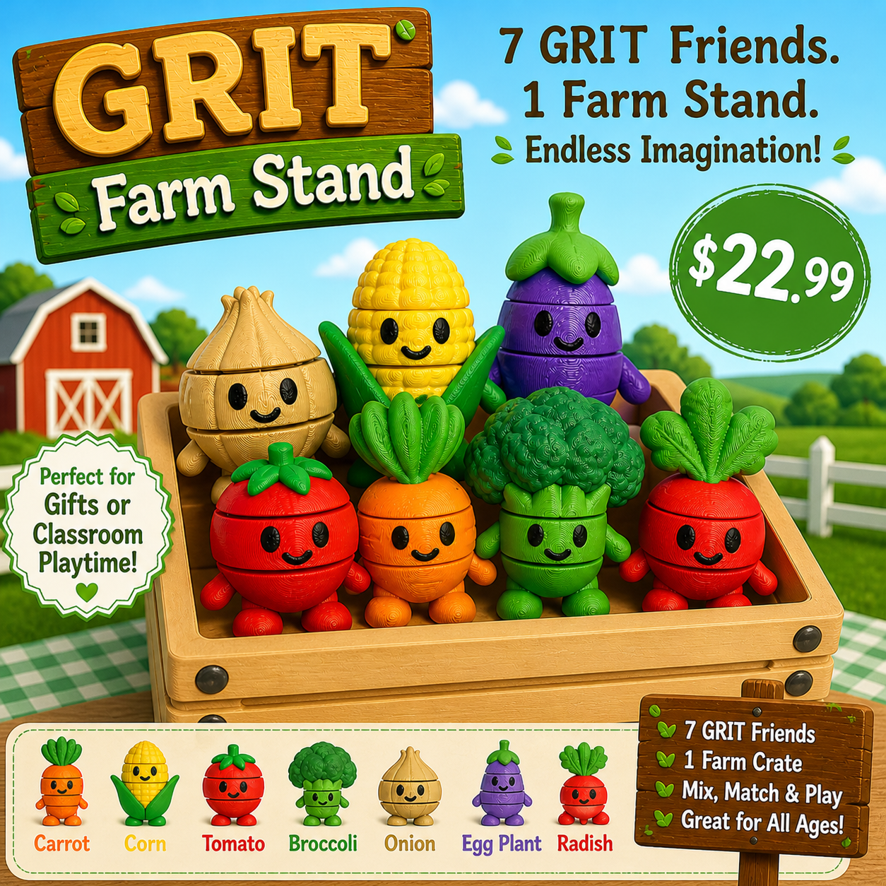 GRIT Friends 8 Piece Farm Stand