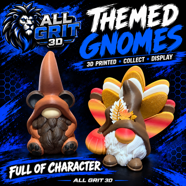 3D Printed Themed Gnomes | Cute Collectible Gnome Figures | Unique Desk Decor, Gifts & Seasonal Decorations