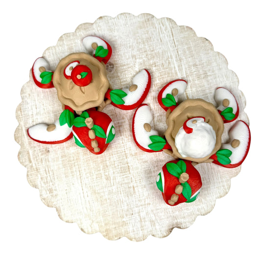 Apple Pie Turtles | 3D Printed Collectible Figures (5") – Apple or Ice Cream Shell