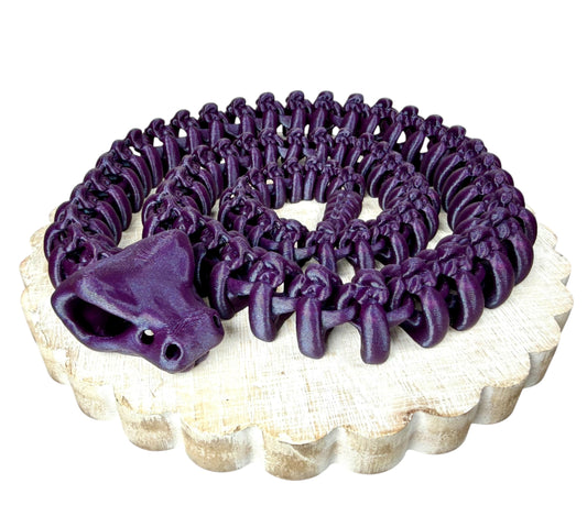 Flexi Snake | 3D Printed Articulated Snake – 43” Galaxy Purple Edition