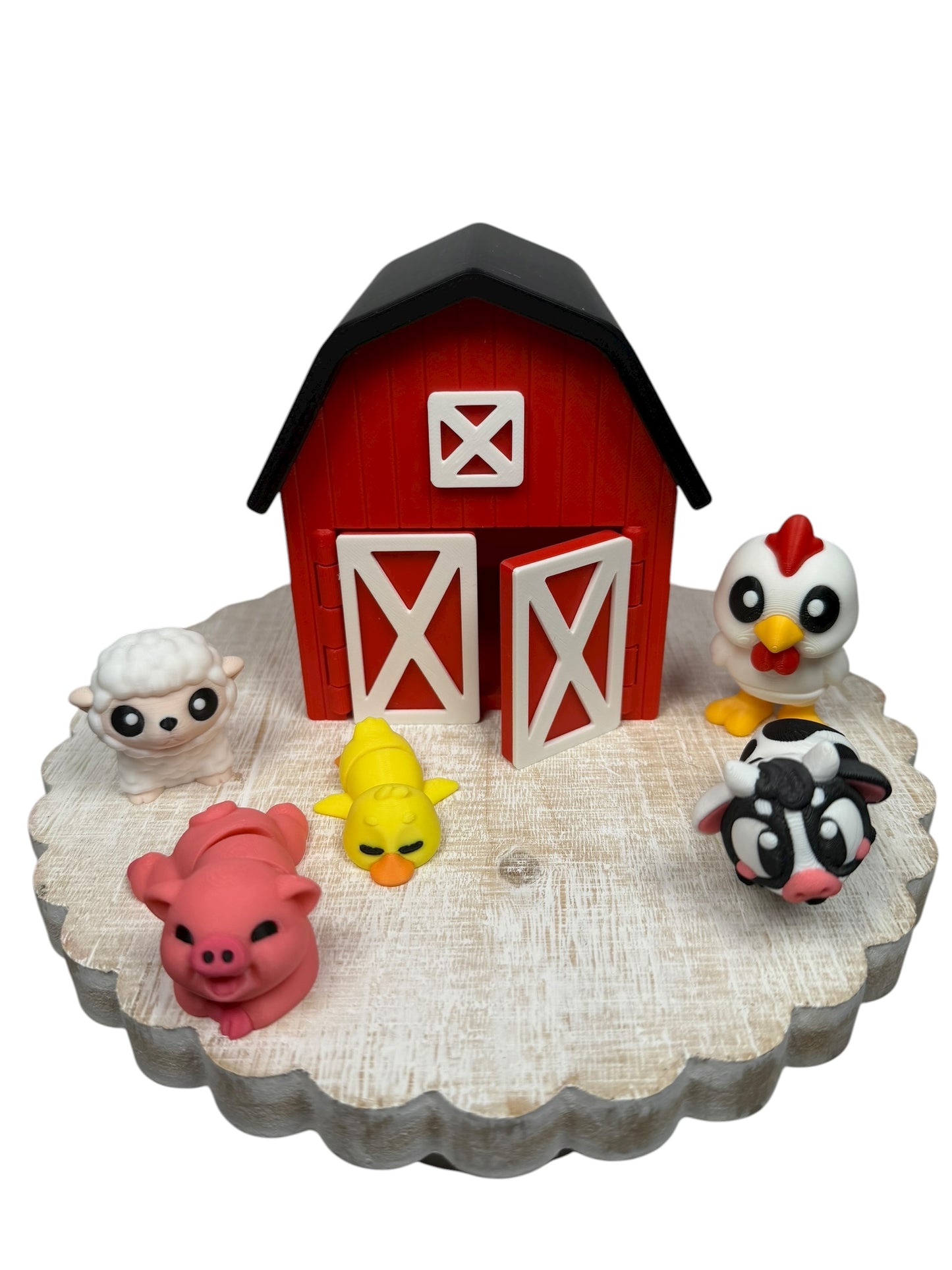 The Grit Farm | 3D Printed Barn Scene with 4 Grit Friends