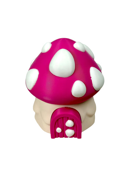 Pink Mushroom Dragon Set | 3D Printed Canister House & Mini Flexi Dragon