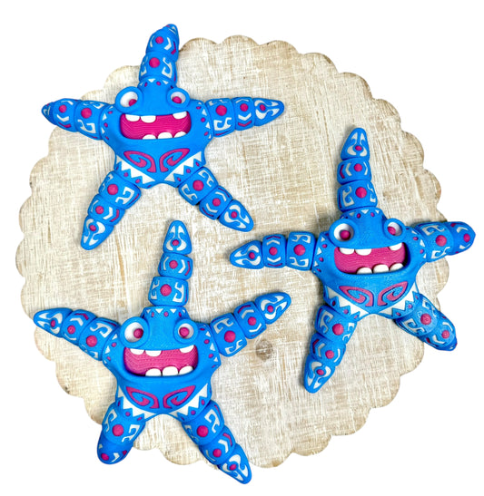 Tattoo Printed Starfish | 3D Printed Flexi Animal with Art Detail